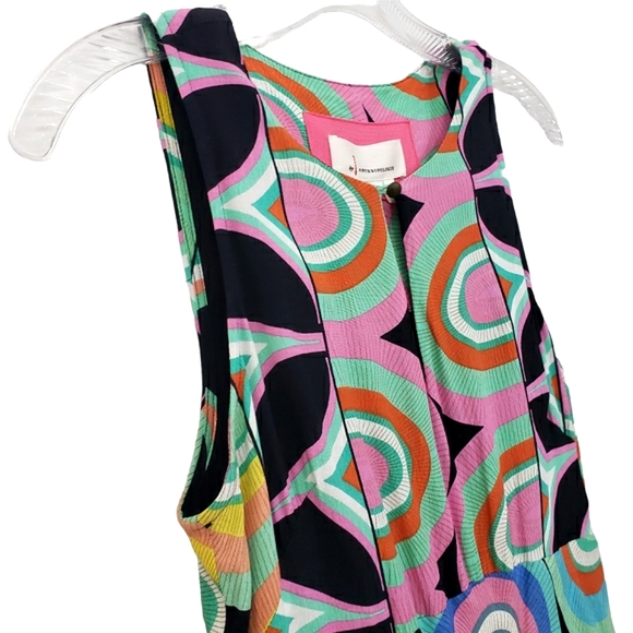 Nwt Anthropologie Kenzie Geometric Asymmetrical Midi Dress - Picture 14 of 17